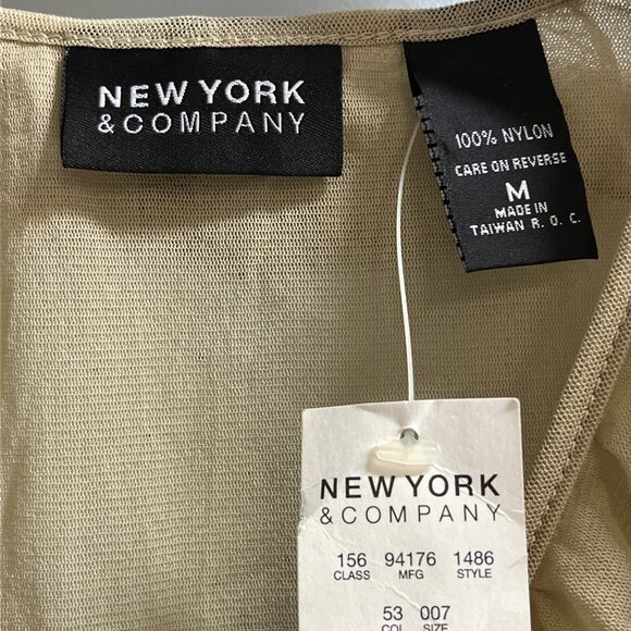 Vintage‎ New York & Company Top Womens M Tan Sheer Ruffle Front Tank Whimsigoth - Picture 4 of 8